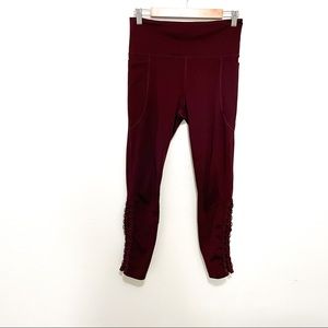 Joylab maroon high rise leggings with pockets sz M